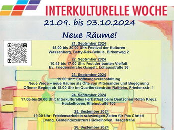 Die Veranstaltungen der Interkulturellen Woche 2024 stehen unter dem Motto "Neue Räume!".