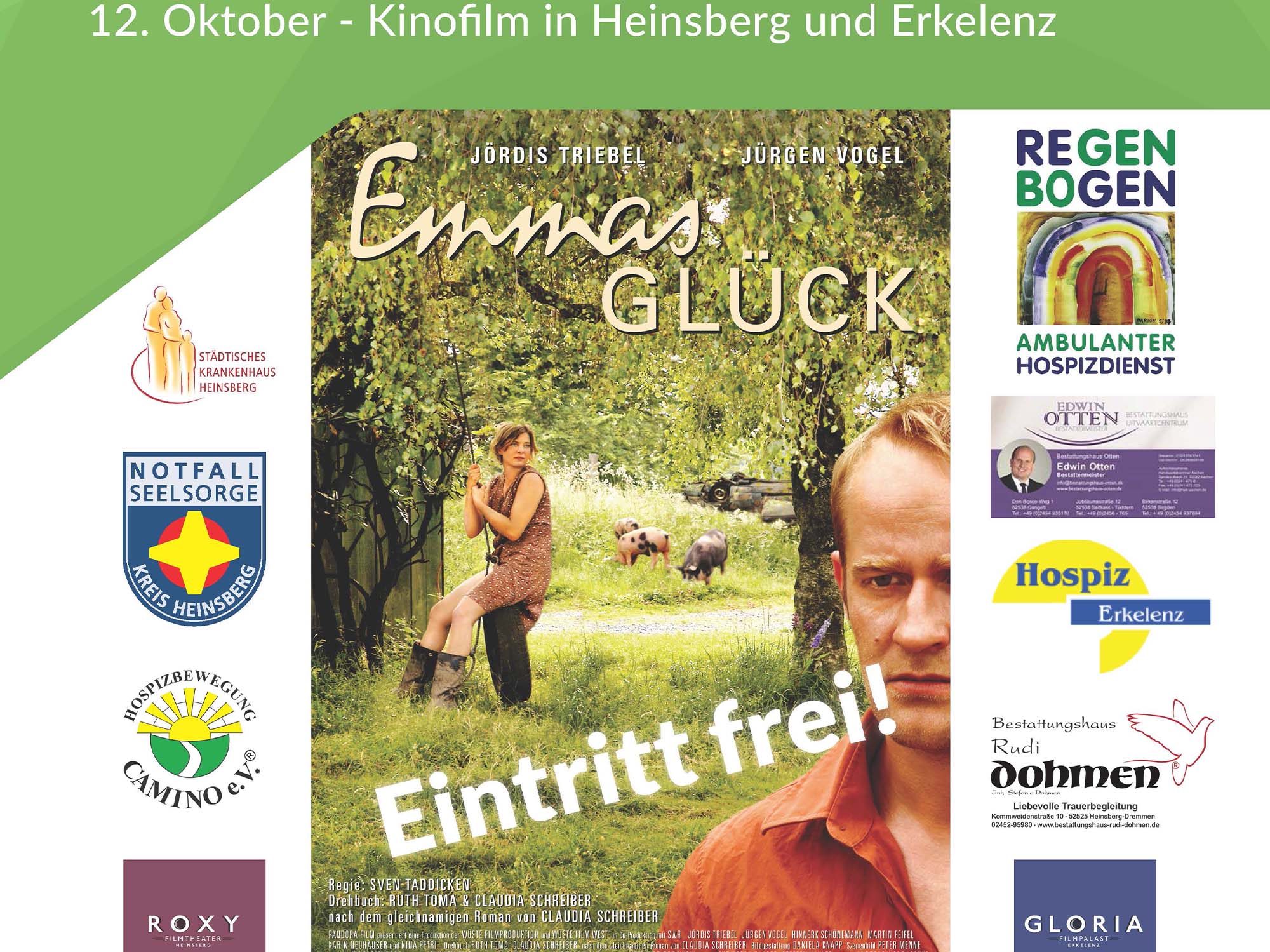 Zum Welthospiztag gibt es einen Gratis-Kinofilm in Heinsberg und Erkelenz