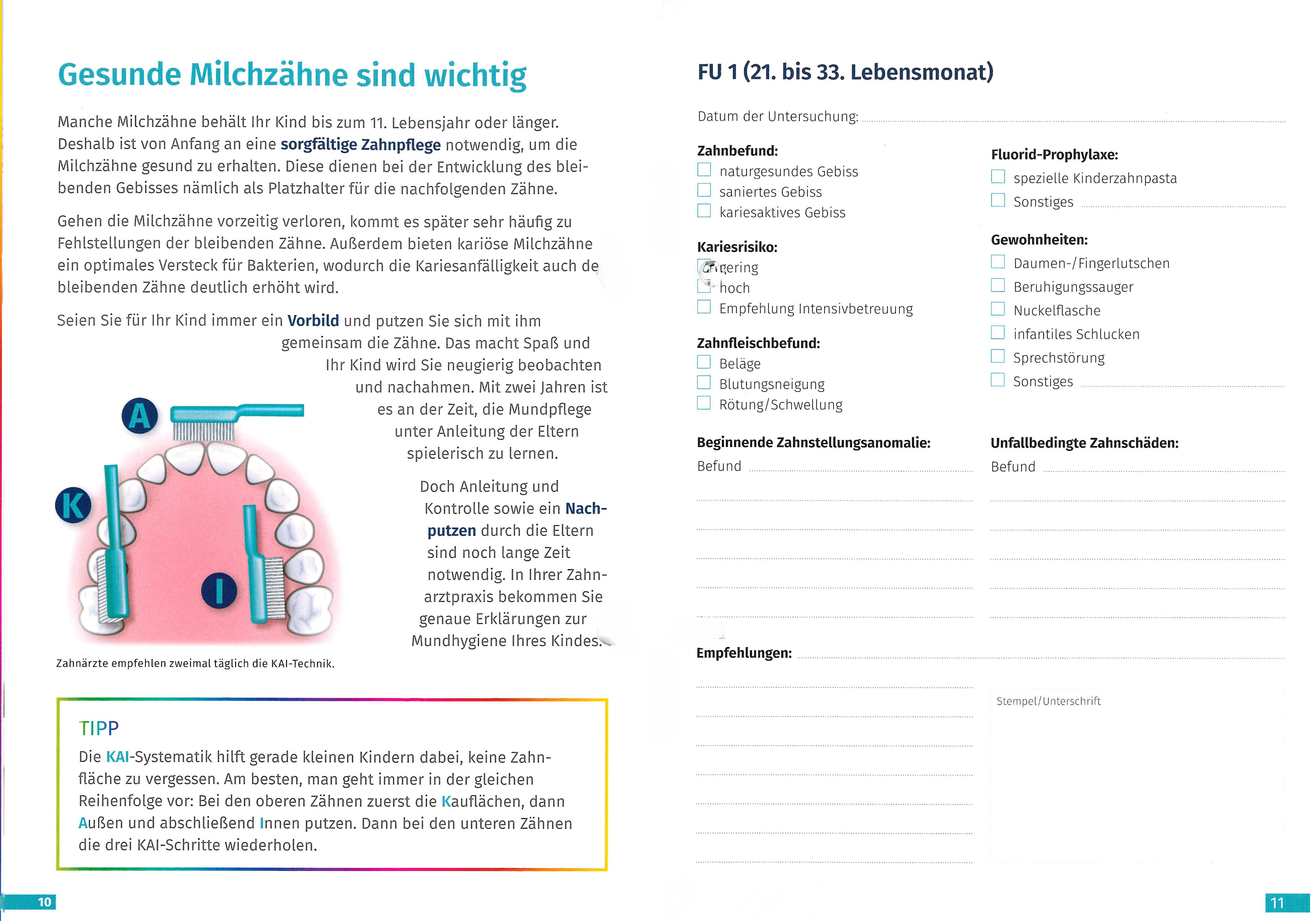 So sieht das U-Heft für die Kinder-Zahngesundheit aus; Foto: Kreis Heinsberg